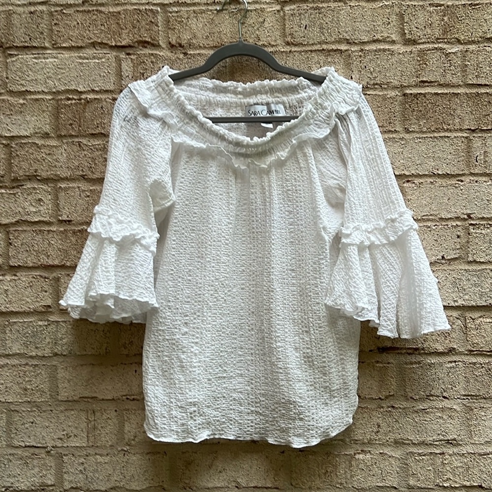 SARA CAMPBELL lightweight ruffled top